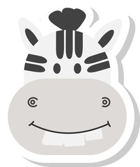 zebra face sticker, animal icons.