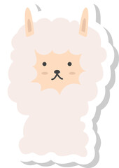 alpaga face sticker, animal icons.