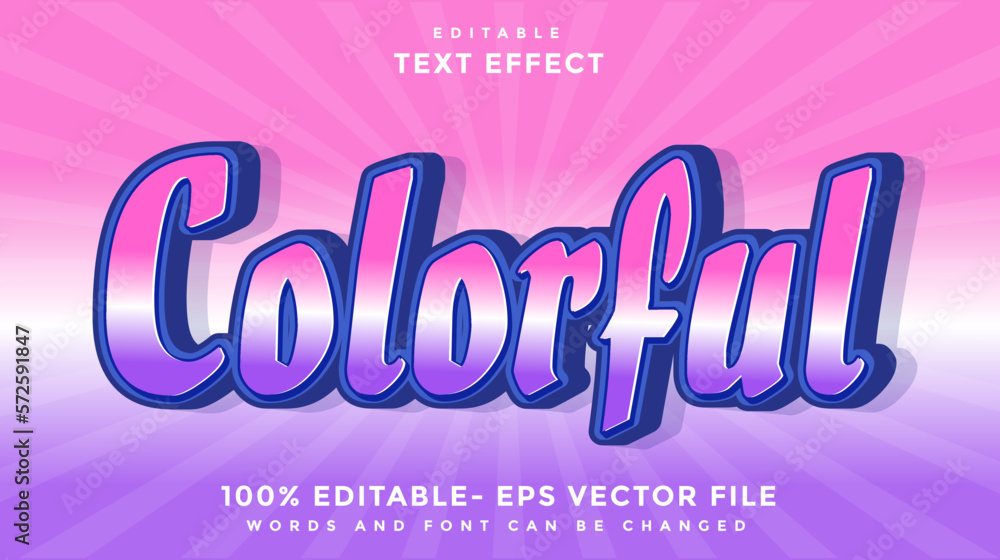 Fototapete colorful editable text effect design template, effect saved in graphic style