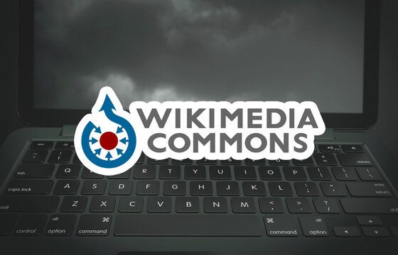 wikimedia commons, social media background - stock photo