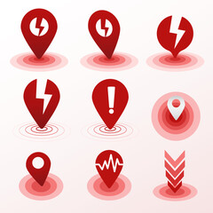 Set of Earthquake,Richter Scale icon