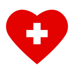 Obraz premium Heart with a cross illustration