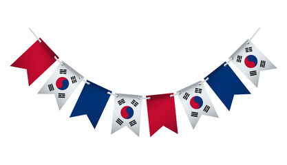 Garland with the flag of South Korea