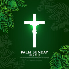 Elegant palm sunday design background vector.