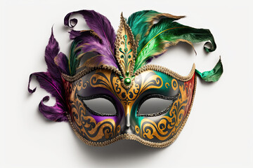 Mardi gras Carnival Mask on white background