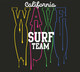 wave surf print design for t shirt print.
