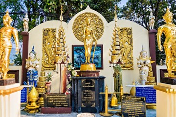 Wat Phara That Doi Kham the most famous and important temple at chiang mai thailand.