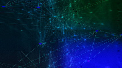 Abstract node network background image.