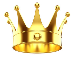 Golden Crown isolated. PNG transparency