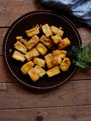 Fried Crispy Tofu (Tahu Goreng Krispi) - A typical West Java Indonesian culinary food