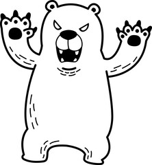 bear polar angry icon character cartoon illustration