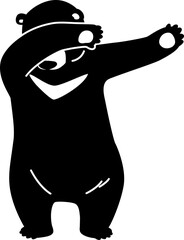 bear polar icon character cartoon dab dance teddy