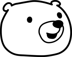 bear polar icon face cartoon character teddy