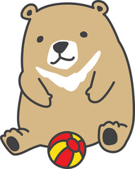 bear polar icon sitting ball toy cartoon character