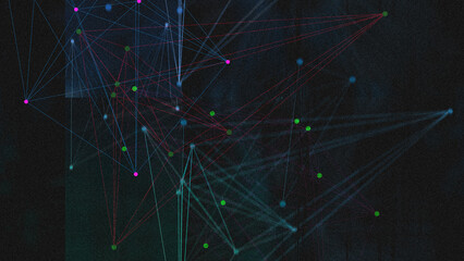 Abstract node network background image.