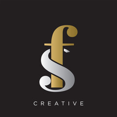 sf logo design vector icon luxury premium	