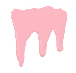 Pink flowing isolated on transparent background. Close-up.