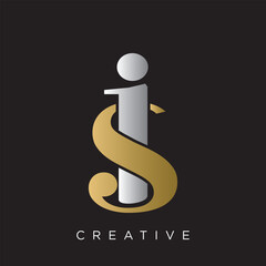 si logo design vector icon luxury premium	
