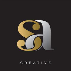 sa logo design vector icon luxury premium	