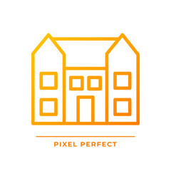 Mansion pixel perfect gradient linear vector icon. Large dwelling house. Luxury real estate. Expensive property. Thin line color symbol. Modern style pictogram. Vector isolated outline drawing