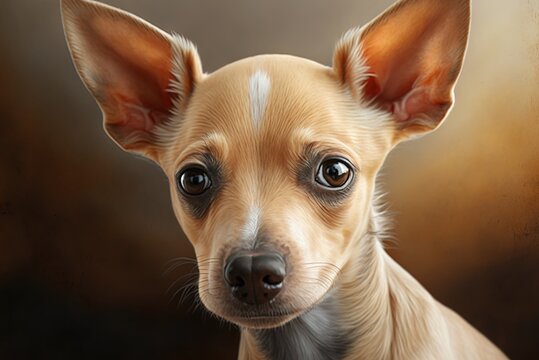 Baby ratonero bodeguero andaluz dog, vertical closeup Generative AI