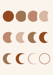 Boho Phases Moon Abstract Home Decor