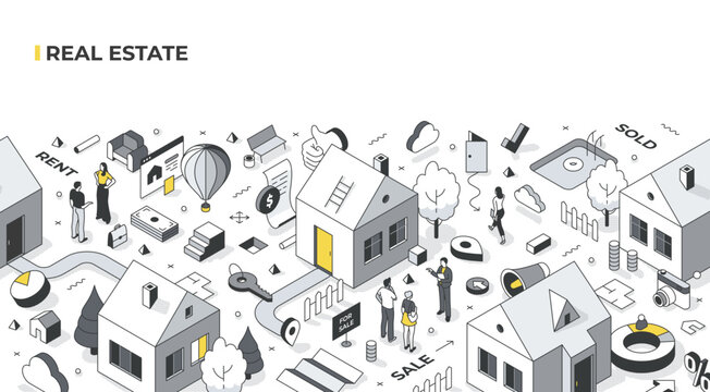 Real Estate Isometric Illustration