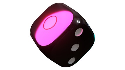 Shiny black dice.
3DCG dice illustration.