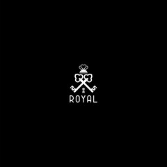 Elegant royal crossed keys logo icon isolated on dark background