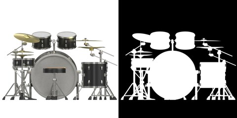 Obraz na płótnie Canvas 3D rendering illustration of a drum kit