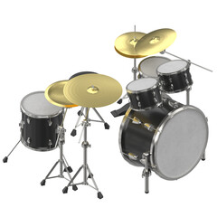 3D rendering illustration of a drum kit