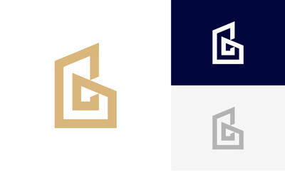 letter b with building logo design vector