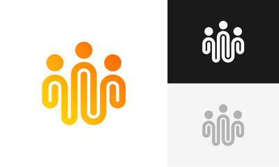 community people, social community, global community, human family logo abstract design vector