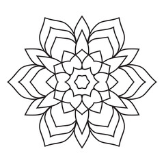 Elegant Simple mandala page, Easy mandala Flower, intricate lines patterns wall art, invitations, kaleidoscope, designs, basic mandalas Coloring Book, adults, seniors, beginners