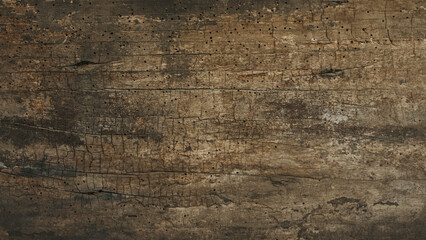 古い木材の表面　ひび割れ　乾燥　虫食い