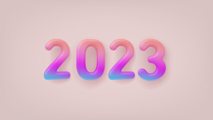 3D Colorful Gradient sign 2023 on a light background