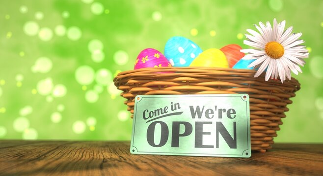 Easter Eggs Basket Open