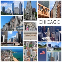 Chicago city photos collage