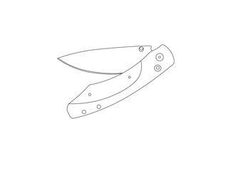 Knife icon , outline style Stock Vector Image and Art. Military combat knife icon outline. Single weapon. Hunting knife icon outline style Vector Image. Survival hunter knife icon outline style