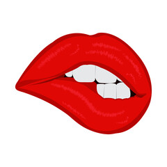 red lips isolated on white background