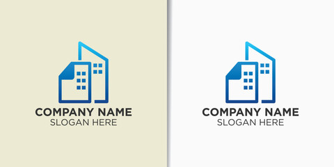 building data logo vector, construction logo template