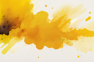 yellow color abstract Watercolor painting background concept.