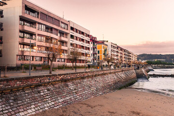 Fototapeta premium Hondarribia seafront at the Basque Country coast.