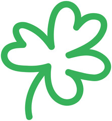 4 Leaf Clover Green Leaf Doodle Line