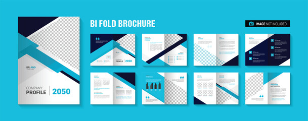 Company Profile Business Annual Report Bifold Brochure Template Design