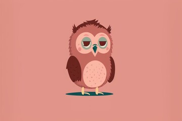 Owl flat illustration created with Generative AI 