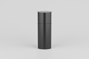 Black Plastic Spray Deodorant Multiple Bottles Bottle Mockup. 3D Rendering