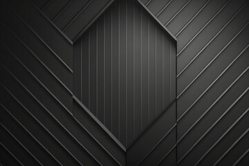 Obraz premium Dark carbon grey geometric background with stripes, and lines, minimalistic style