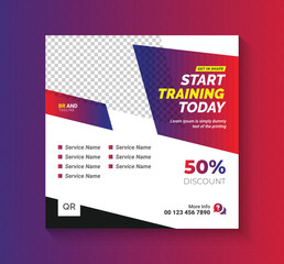 Fitness gym social media instagram post or banner design