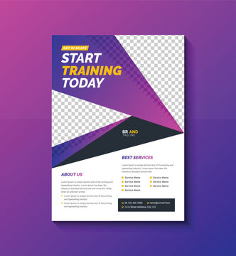 GYM Fitness Flyer Template, Layout Design Template for Sport Event, Fitness Body Building and Gym Flyer A4 Size